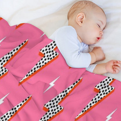 Lightning Bolt Thunder Flash Preppy Pink Premium Throw Blanket