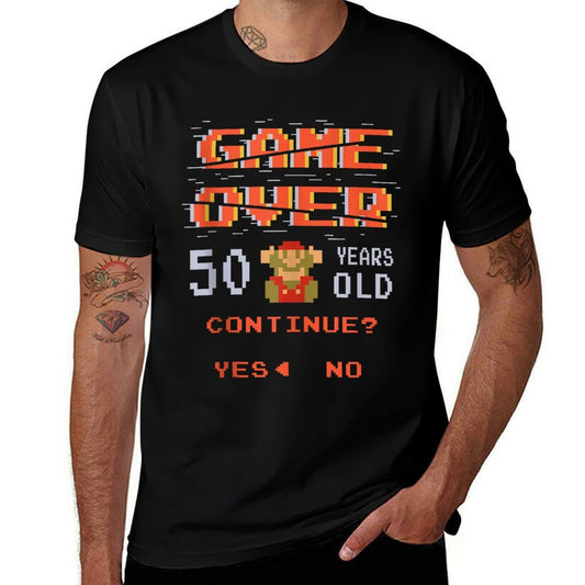 Super Mario 50th Birthday Game Over Pixel Portrait  Eco-friendly Material T-Shirt