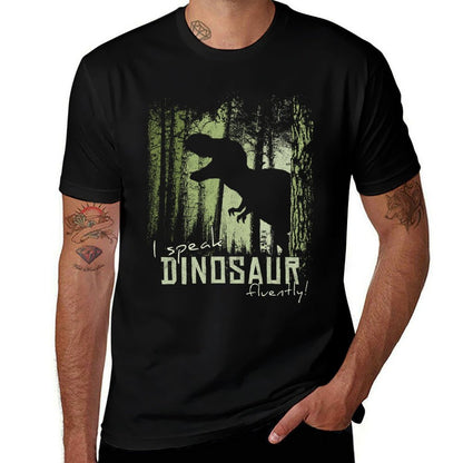 I Speak Dinosaur Fluently! T-Rex Shadow in Twilight Forest  Slim-fit Cut T-Shirt