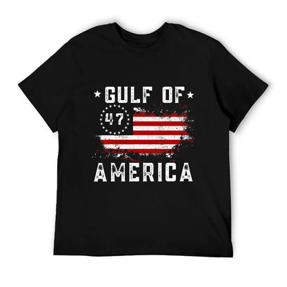 Gulf Of USA America Funny USA Flag for Men Women Easy-care T-Shirt
