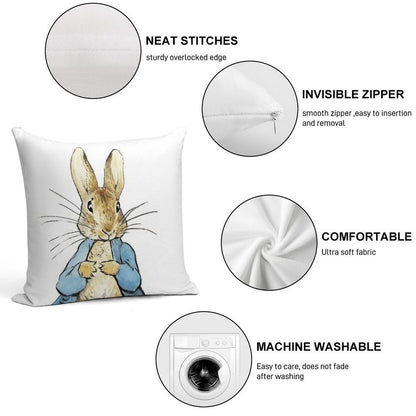 Peter Rabbit  by Beatrix Potter Soft Anti-Pilling Throw Pillow