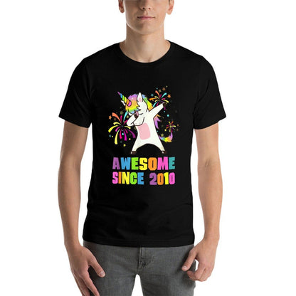 Awesome Since 2010 Unicorn 15 Years Old 15th Birthday  Wrinkle-resistant T-Shirt