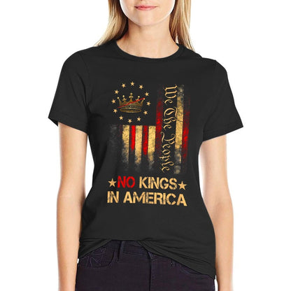 No Kings In America  Summer-ready Fabric T-Shirt