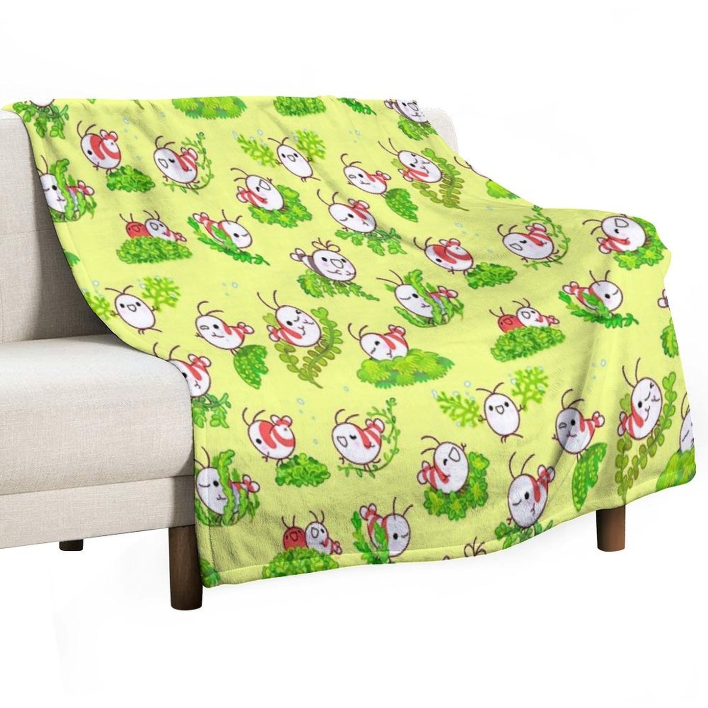 Shy Shrimp And Moss Multi-functional Throw Blanket