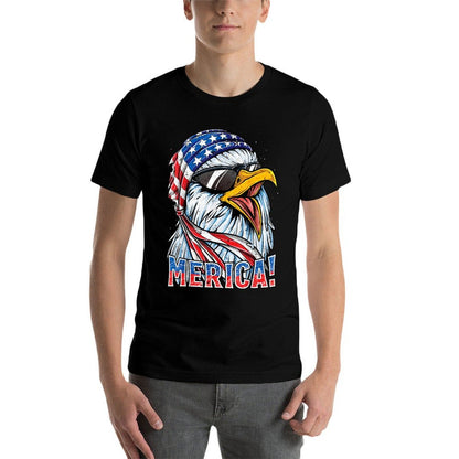 Eagle Merica T 4th of July Merica Men Boys American  Odor-resistant T-Shirt