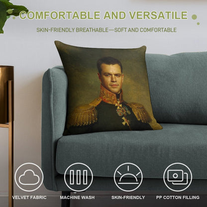 Matt Damon - Replaceface Soft Anti-Pilling Throw Pillow