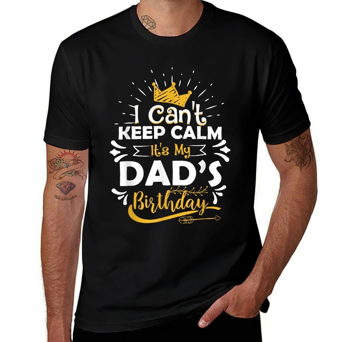 I Cant Keep Calm Its My Dad&#39;s Birthday Funny Family Party  Heathered Texture T-Shirt
