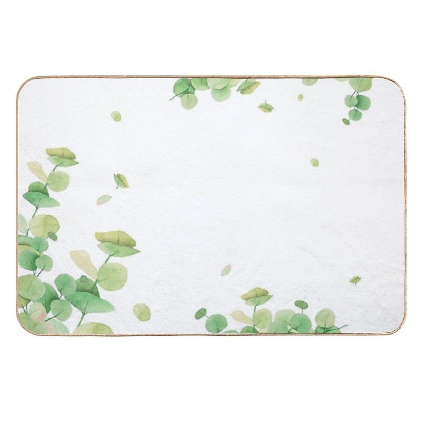 Lovely Natural Green Leaf  Odorless Bath Mat