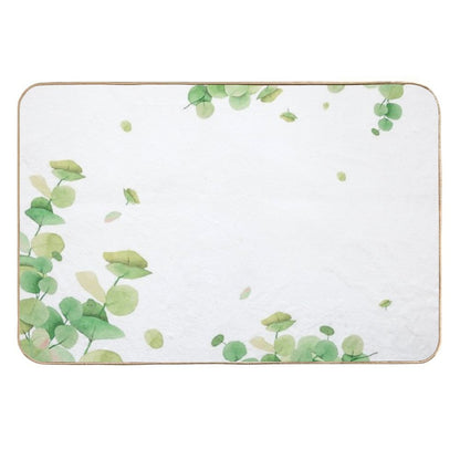 Lovely Natural Green Leaf  Odorless Bath Mat