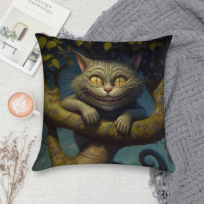 The Cheshire Cat - Alice in Wonderland Collection Soft Decorative Cover Throw Pillow