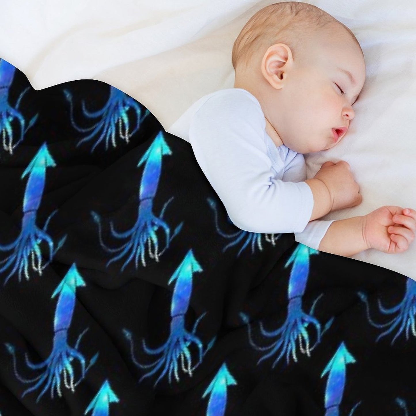 Astral Giant Squid Machine-washable Throw Blanket