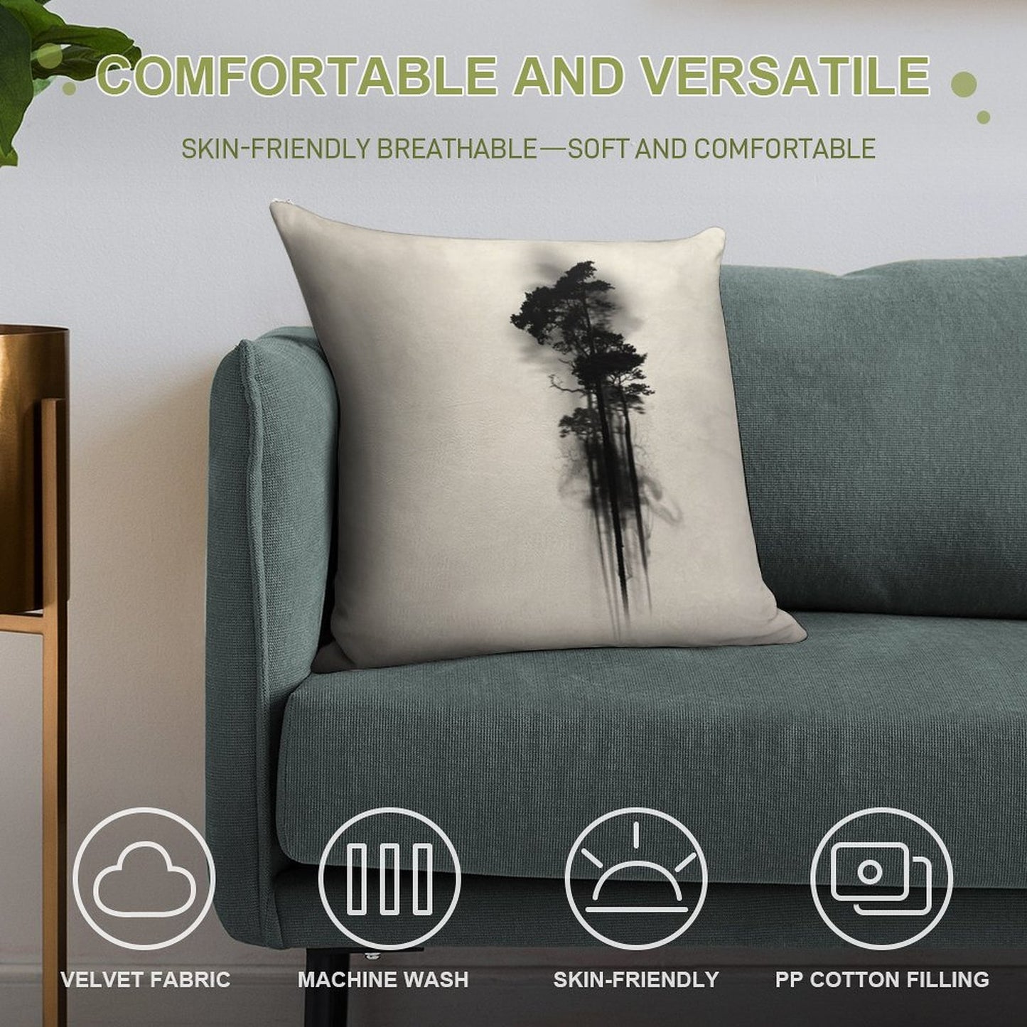 Enchanted Forest Soft Warmth Comfort Throw Pillow