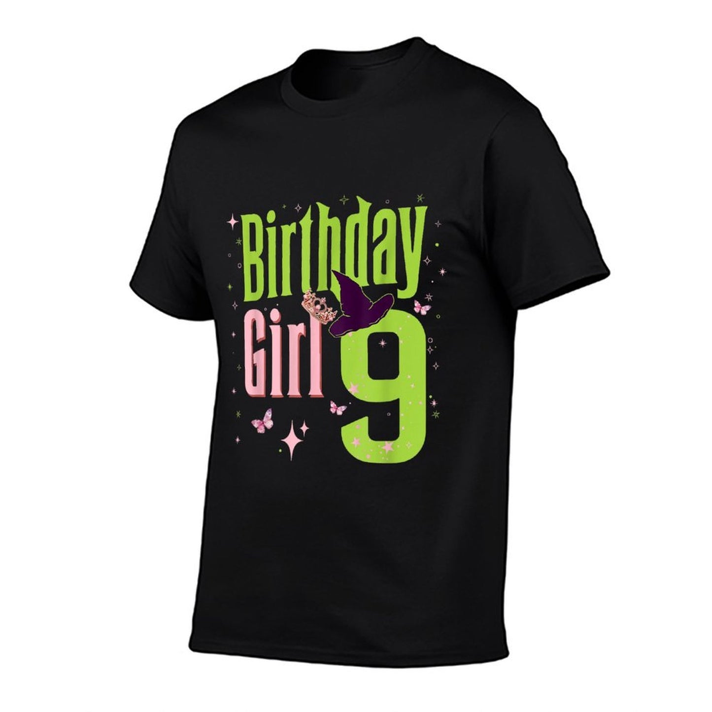 9Th Birthday Witch Pink And Green 9 Year Old Birthday Girl  Affordable Price T-Shirt