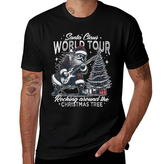 Santa Claus World Tour Rocking Around The Christmas Funny  Vintage-inspired T-Shirt