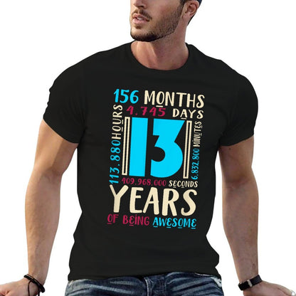 13th Birthday for Kids Gift Age 13 Year Old Boys Girls  Slim-fit Cut T-Shirt