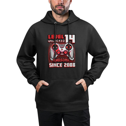 Level 14 Unlocked Awesome 2008 Video Game 14th Birthday Moisture-Wicking Hoodie