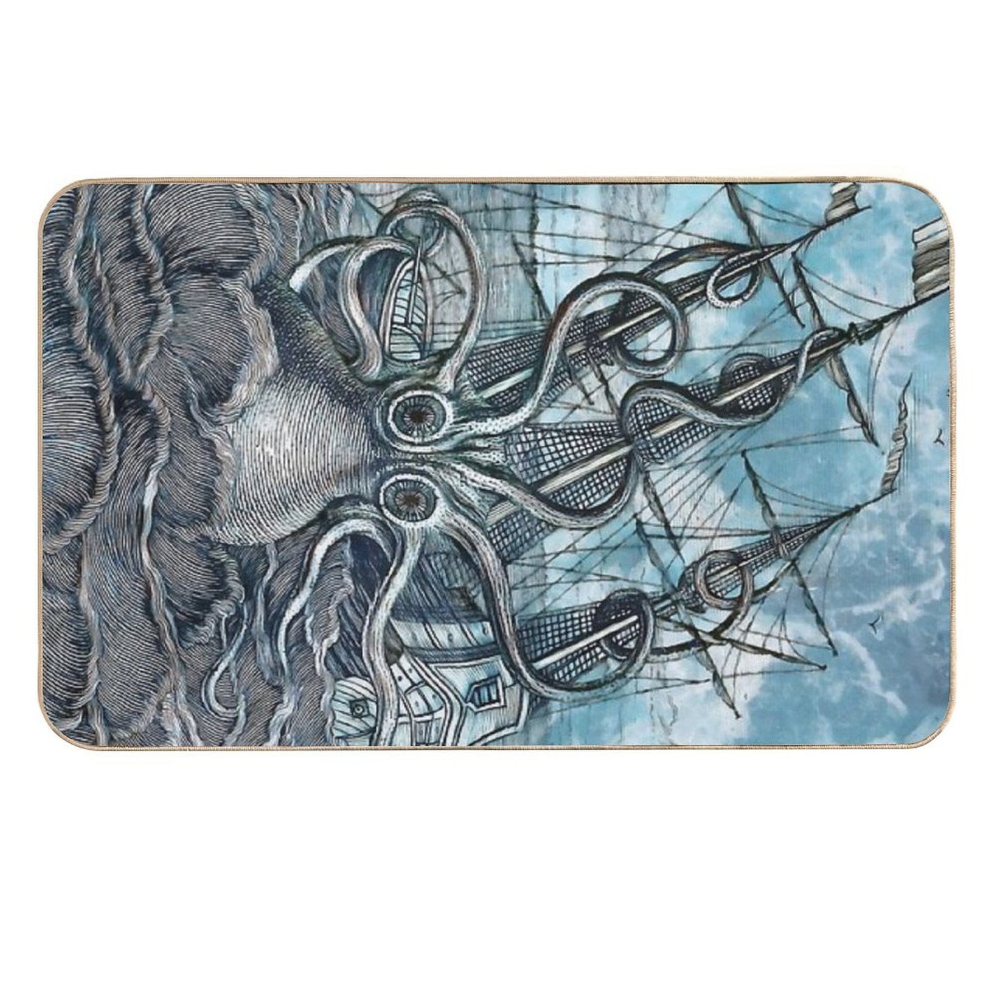 Sea Monster  Fade-Resistant Bath Mat