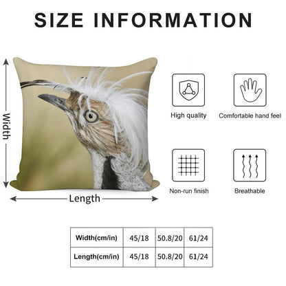 Asian Houbara Bustard Soft Shrink-Resistant Throw Pillow