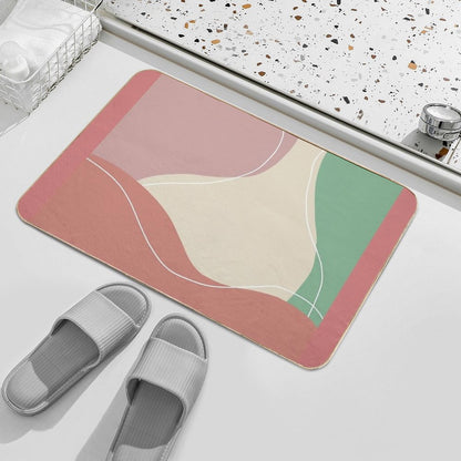 Abstract Geometric Wave Lines (Model 2)  Stain-Proof Bath Mat