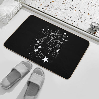 Space Ninja Throwing Stars  Stain-Proof Bath Mat