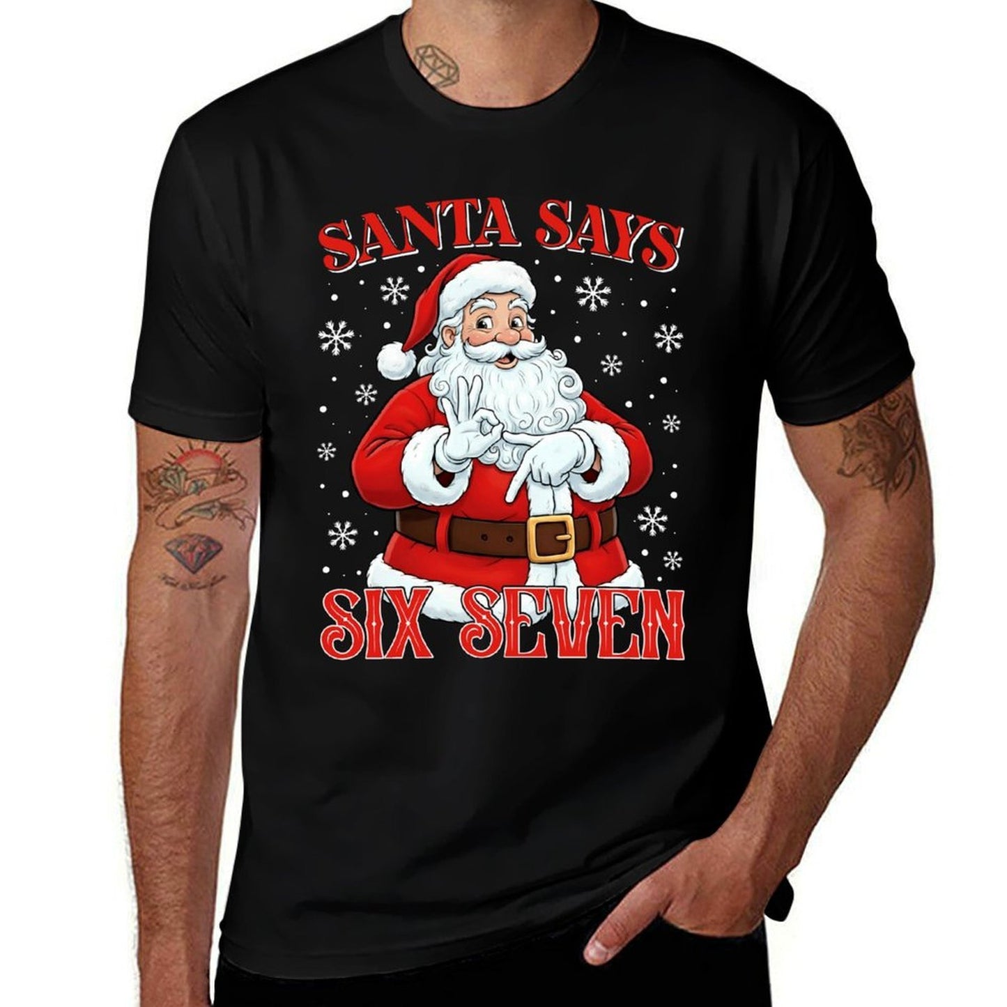 Funny Santa Says Six Seven Christmas 67 Meme Xmas Kids Boys  Summer-ready Fabric T-Shirt