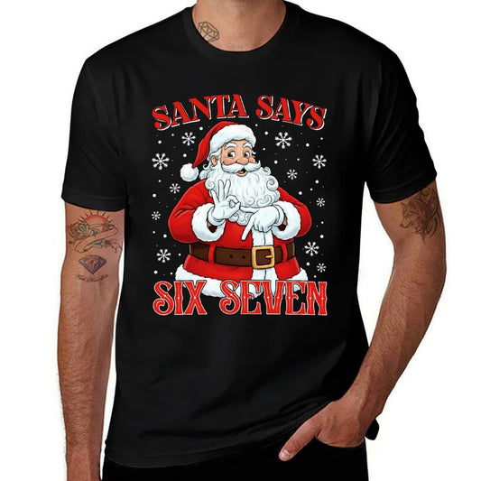 Funny Santa Says Six Seven Christmas 67 Meme Xmas Kids Boys  Summer-ready Fabric T-Shirt