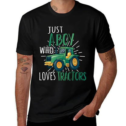 Just A Boy Who Loves Tractors Cute Toddler And Boys  Tagless Design T-Shirt