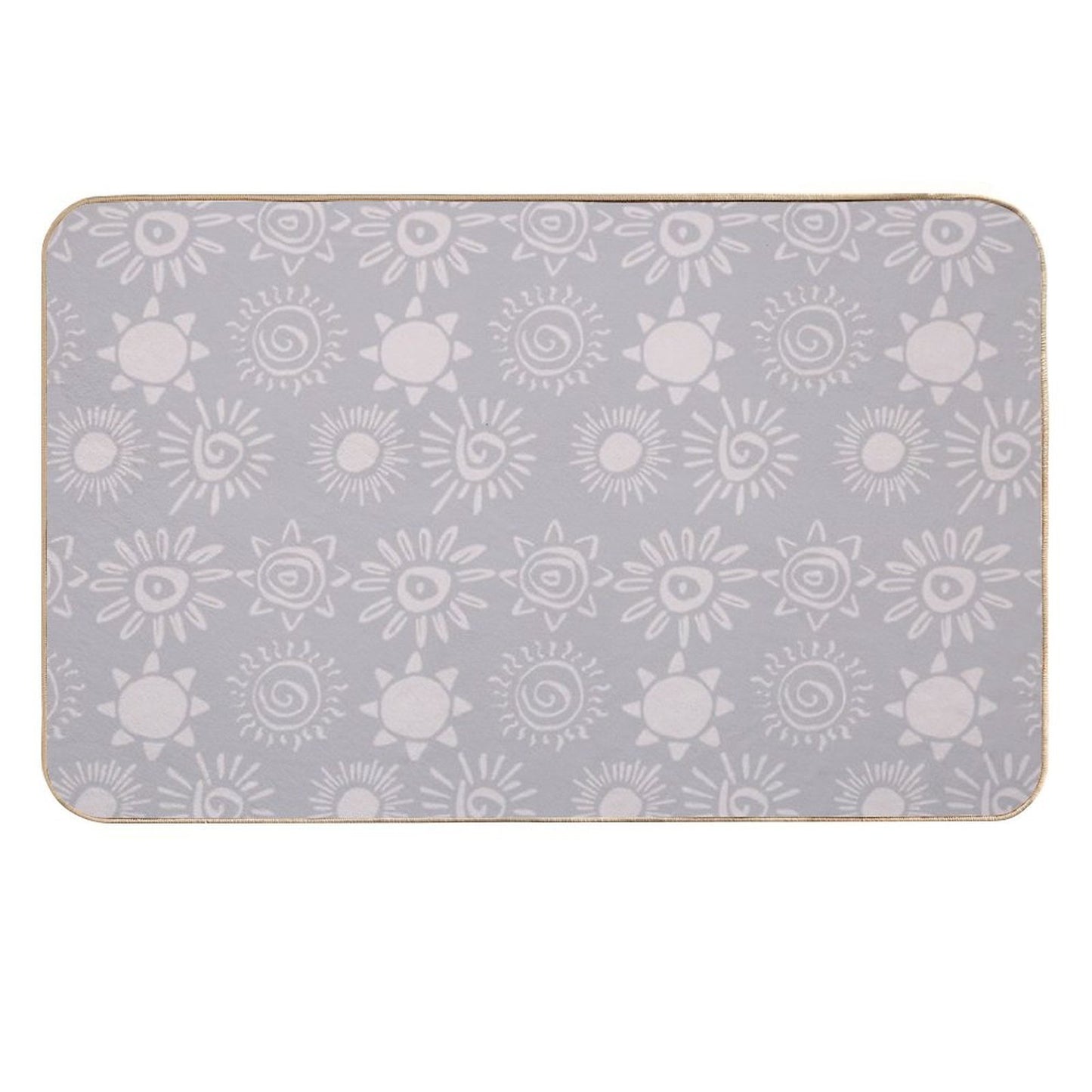 Magical Sun Bohemian Dreamy Aesthetic In Muted Colors Blue Gray  Absorbent Bath Mat