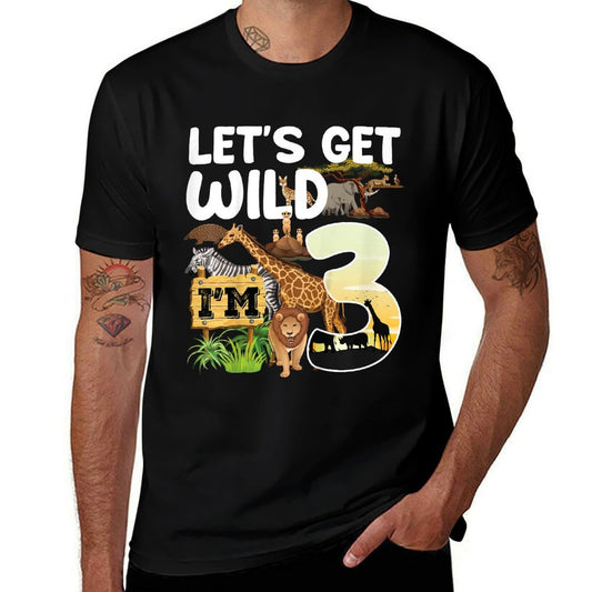 3 Year Old Zoo Birthday Safari Jungle Animal 3rd B-day  Affordable Price T-Shirt