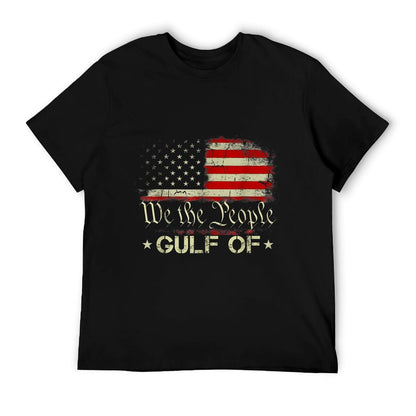 Gulf of USA America Funny Gulf of Mexico USA Flag Map July 4 Heathered Texture T-Shirt