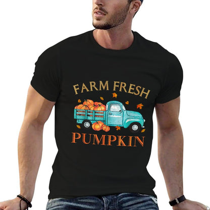 Farm Life Farmhouse Truck Pumpkin Harvest Autumn Fall Leaves  Durable T-Shirt