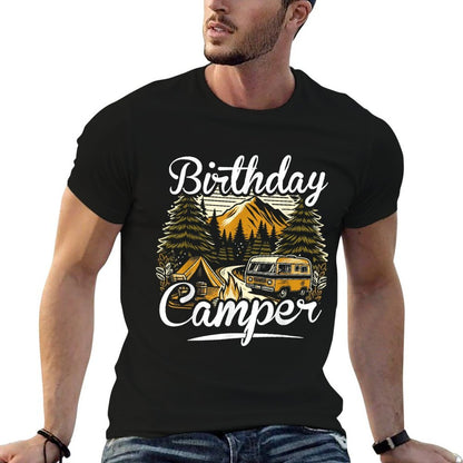 Birthday Camper Camping  Tagless Design T-Shirt