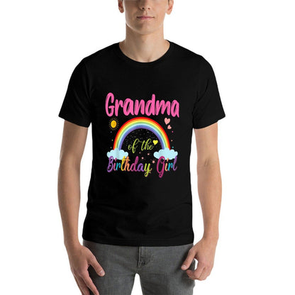Grandma Of The Birthday Girl Rainbow Birthday Family Party  Graphic-printed T-Shirt