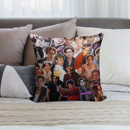Cole Sprouse Collage Soft Multiple Sizes Throw Pillow