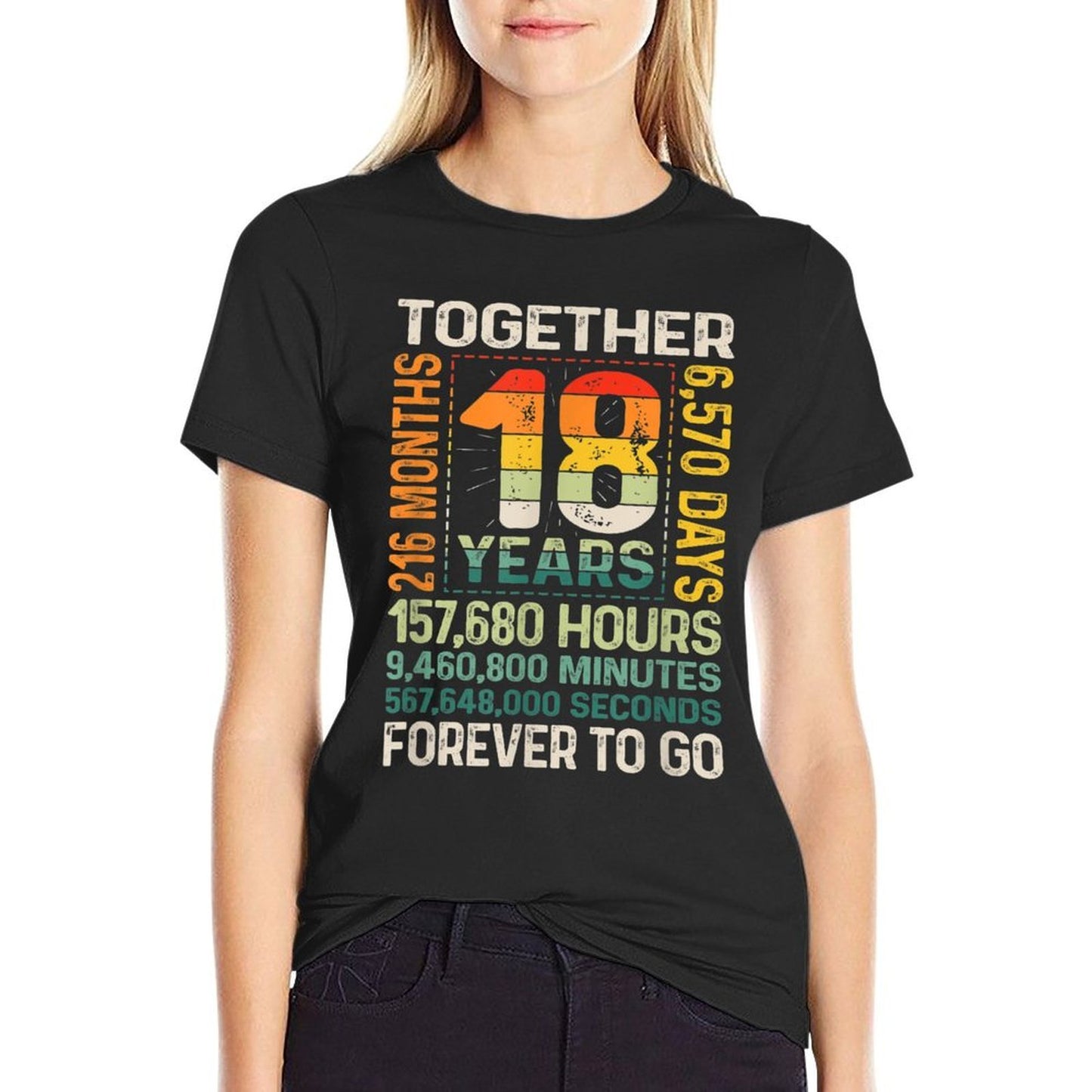 Together 18 Years Forever To Go - 18th Wedding Anniversary  Cotton T-Shirt