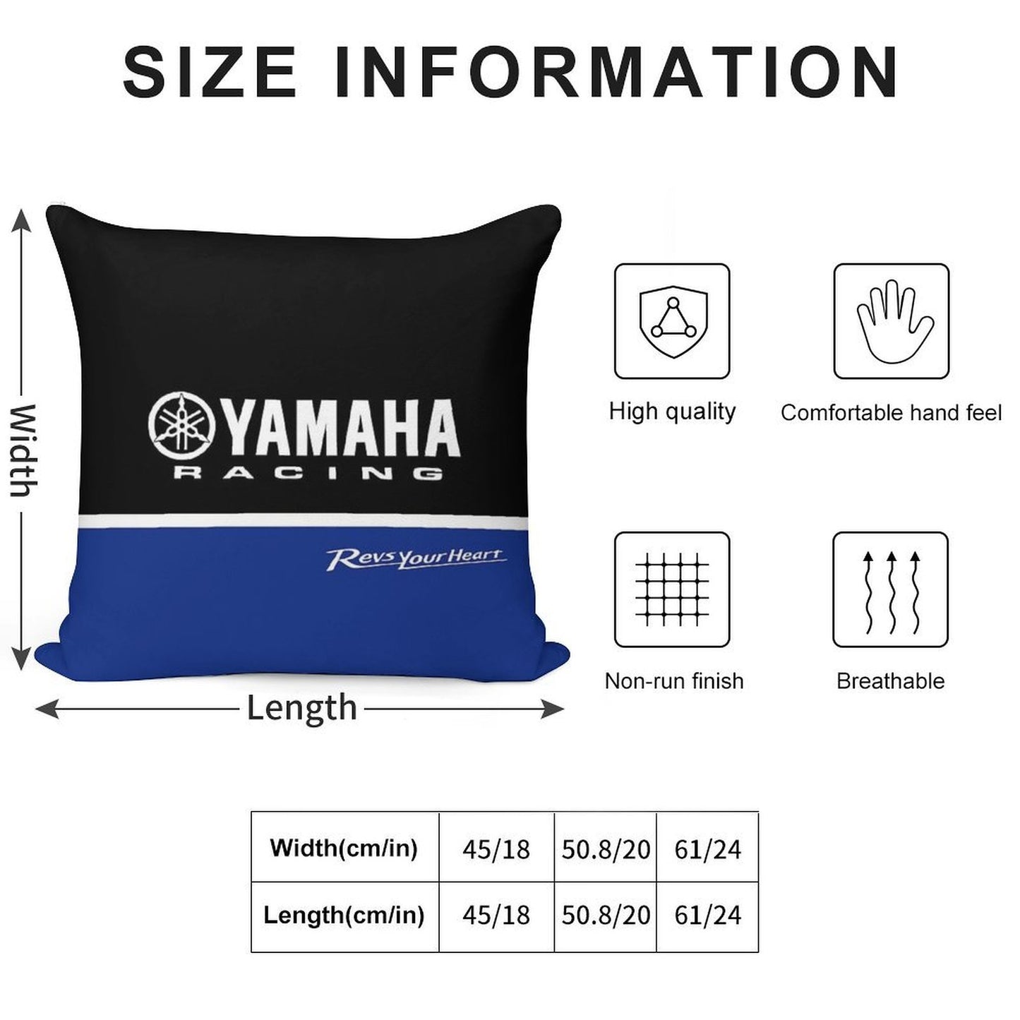 YAMAHA Race Soft Decorative Cover Throw Pillow