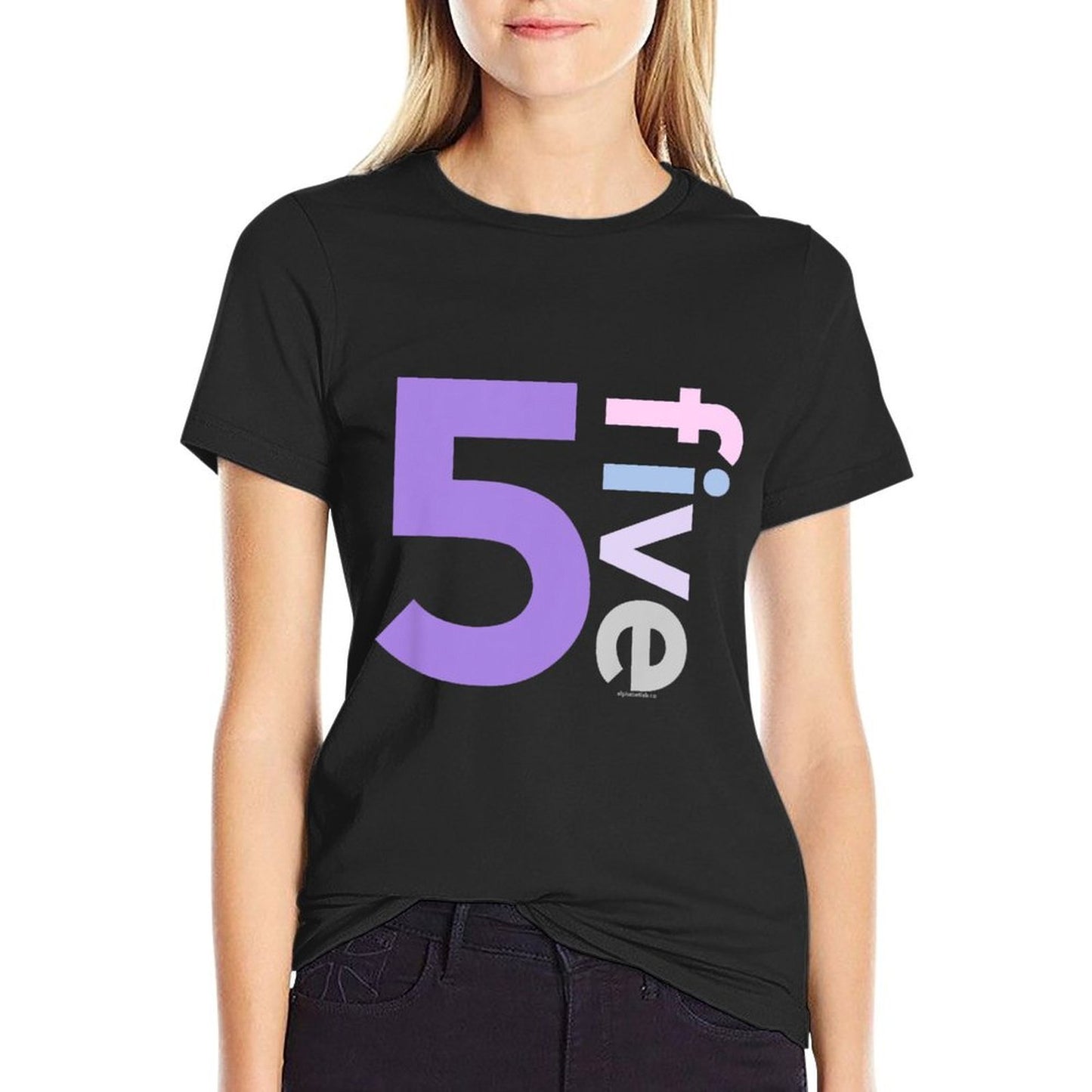 Kids 5th Birthday Girl 5 Five Year Old Party Idea Age 5  Cotton T-Shirt