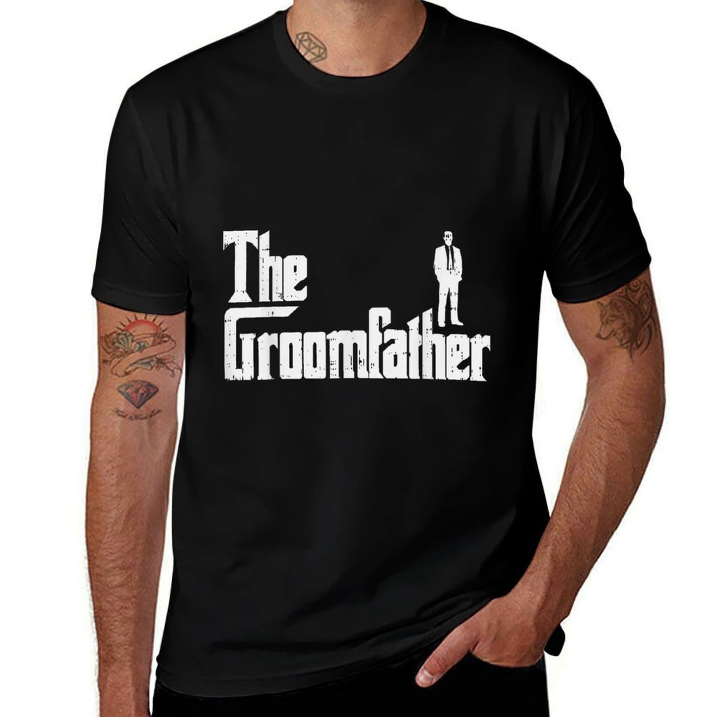Groom Father Funny Wedding Party Rehearsal Dinner Dad Gift  Wrinkle-resistant T-Shirt
