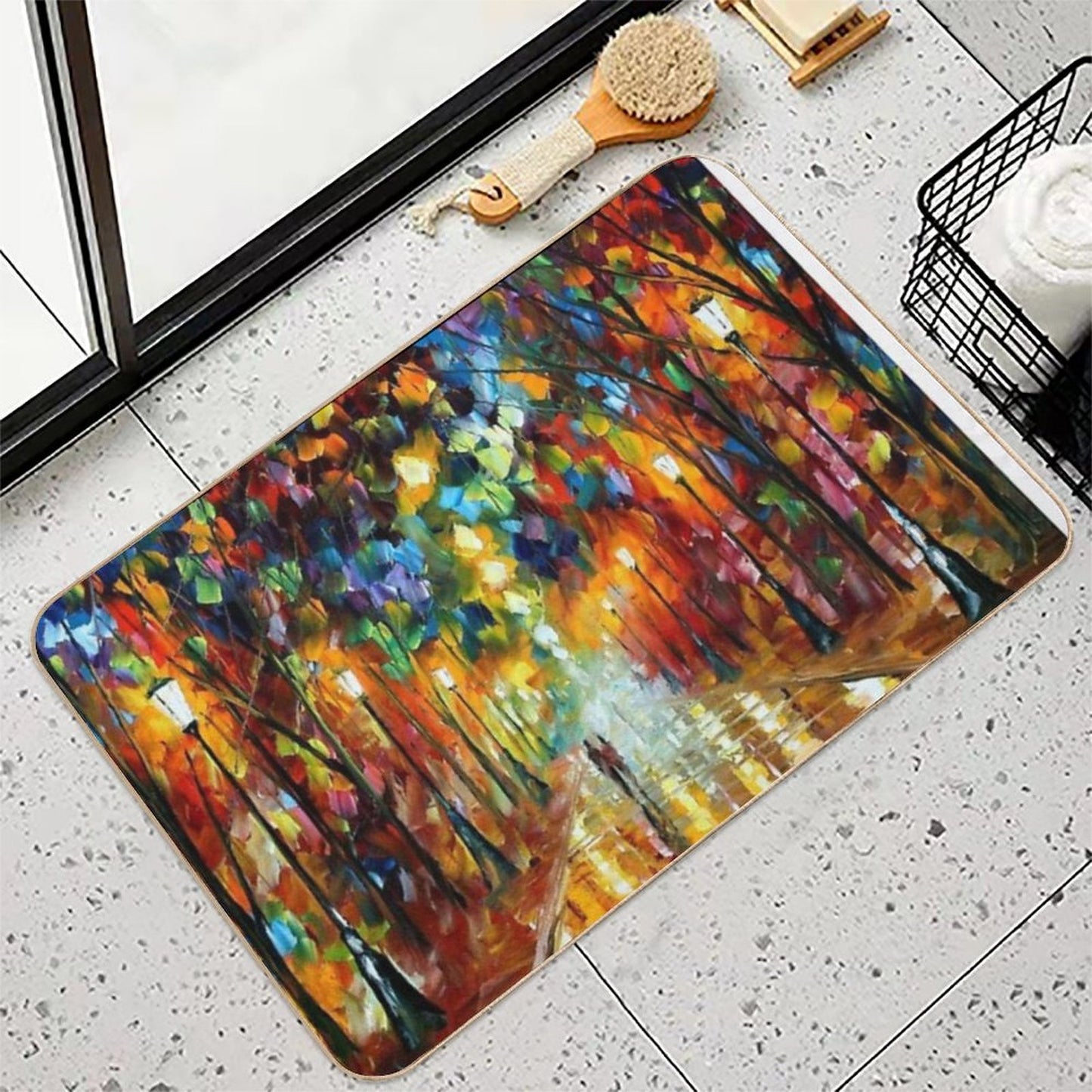 Leonid Afremov Farewell To Anger  Easy Maintenance Bath Mat