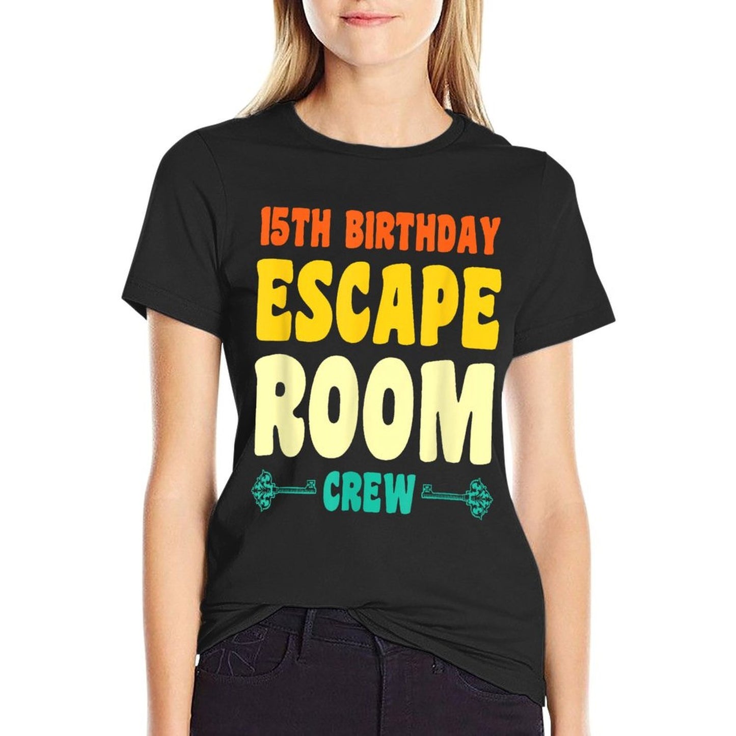 15 Year Old Happy 15th Birthday Escape Room 15th Birthday  Trendy Pattern T-Shirt