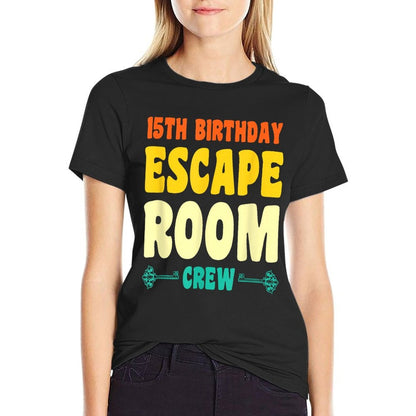 15 Year Old Happy 15th Birthday Escape Room 15th Birthday  Trendy Pattern T-Shirt