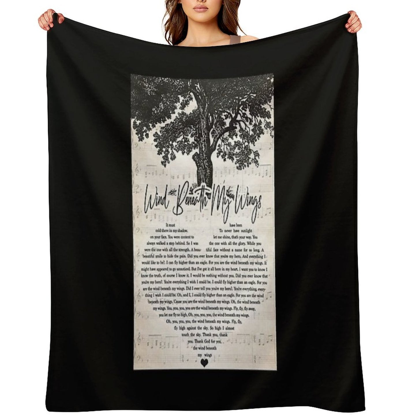 Bette Midler - Wind Beneath My Wings Lyrics Wall Art Gift All-season Throw Blanket