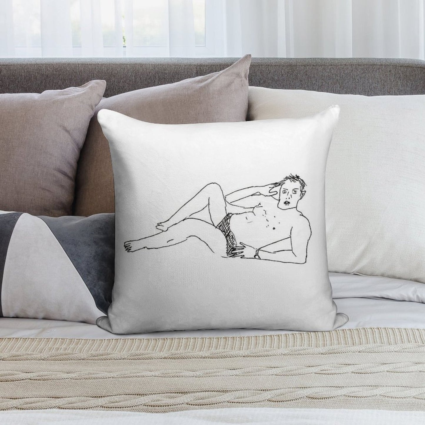 Greg Davies – An Icon  Poorly Drawn Taskmaster Soft Bedroom Essential Throw Pillow