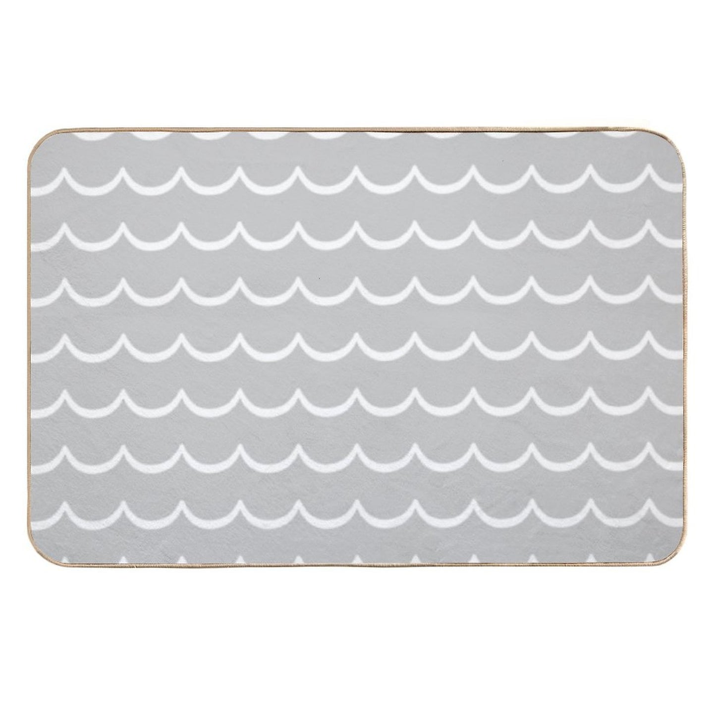 Gray And White Coastal Wave Pattern  Versatile Bath Mat