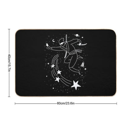 Space Ninja Throwing Stars  Stain-Proof Bath Mat