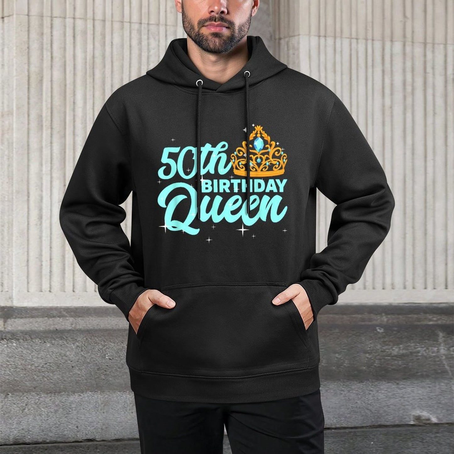 50th Birthday Queen T Celebration Party Fifty Colorfast Hoodie