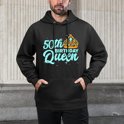 50th Birthday Queen T Celebration Party Fifty Colorfast Hoodie