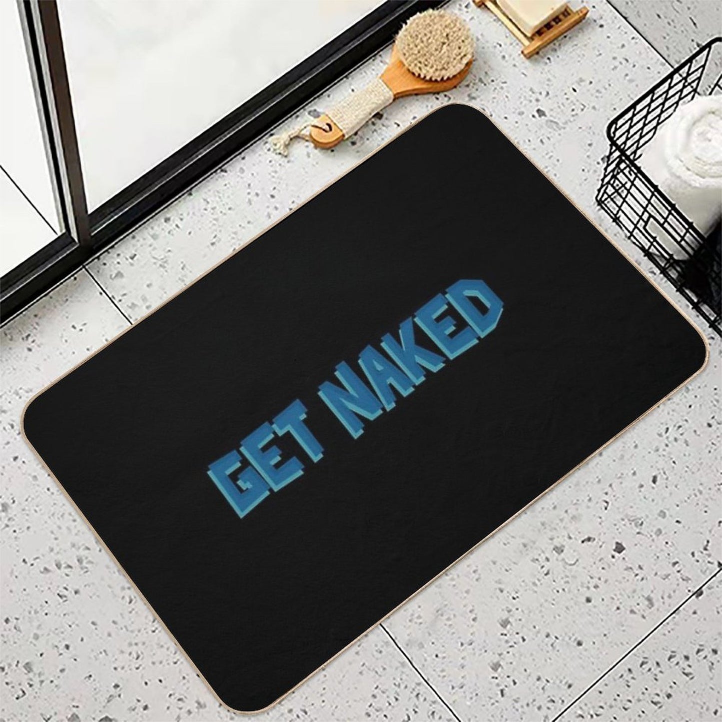 Funny Get Naked  Anti-Trip Bath Mat
