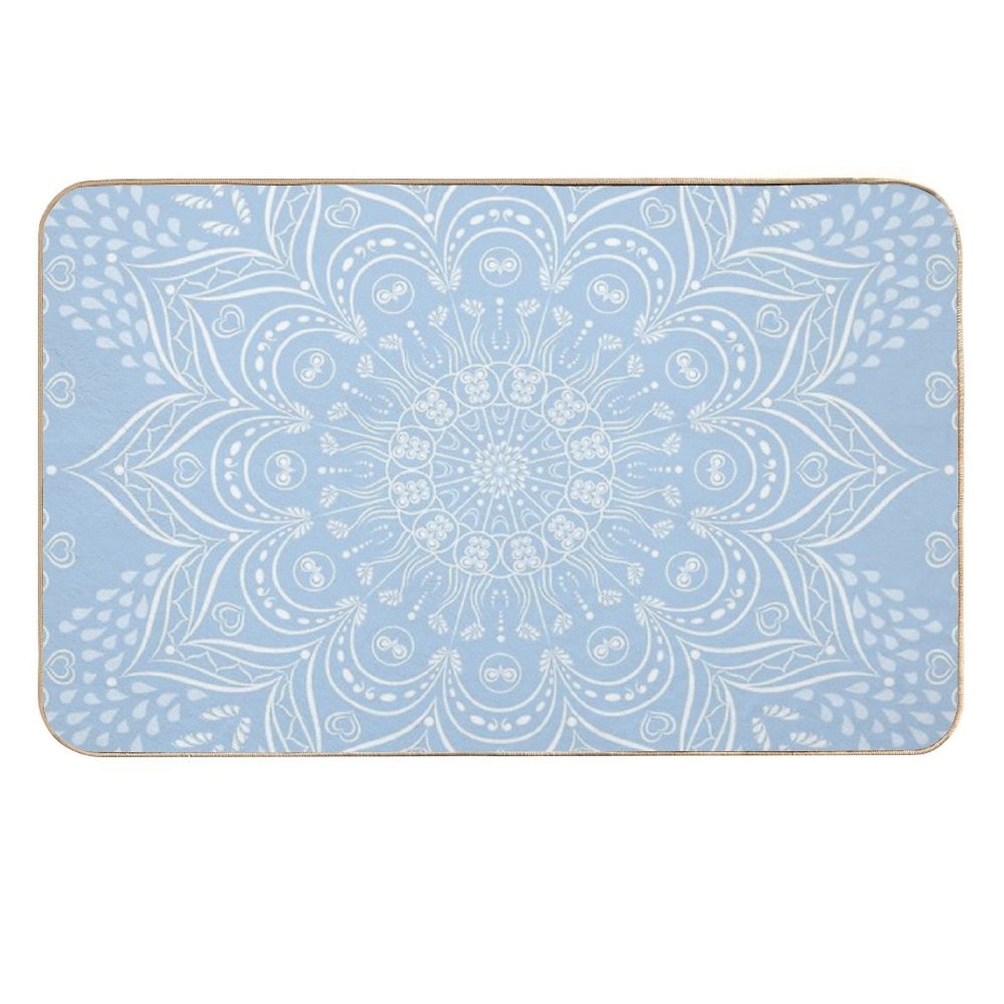 Baby Blue Mandala Pattern  Long-Lasting Bath Mat