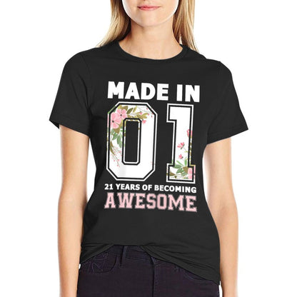 21 Years of Becoming Awesome 2001 21st Birthday  Durable T-Shirt